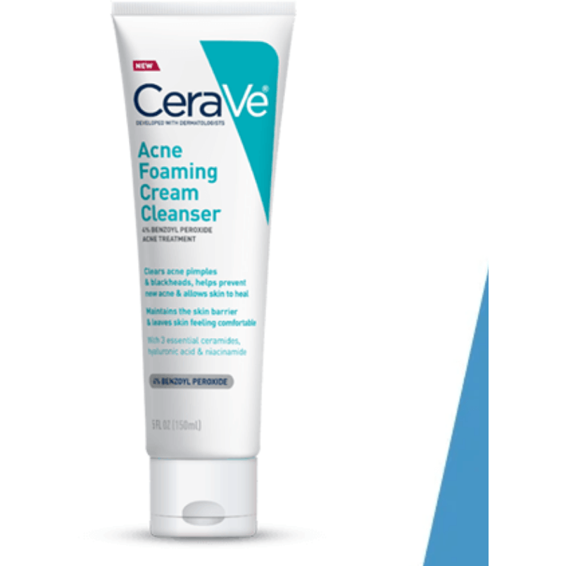 CeraVe 4% Benzoyl Peroxide Acne Foaming Cream Cleanser (5 fl. oz.)