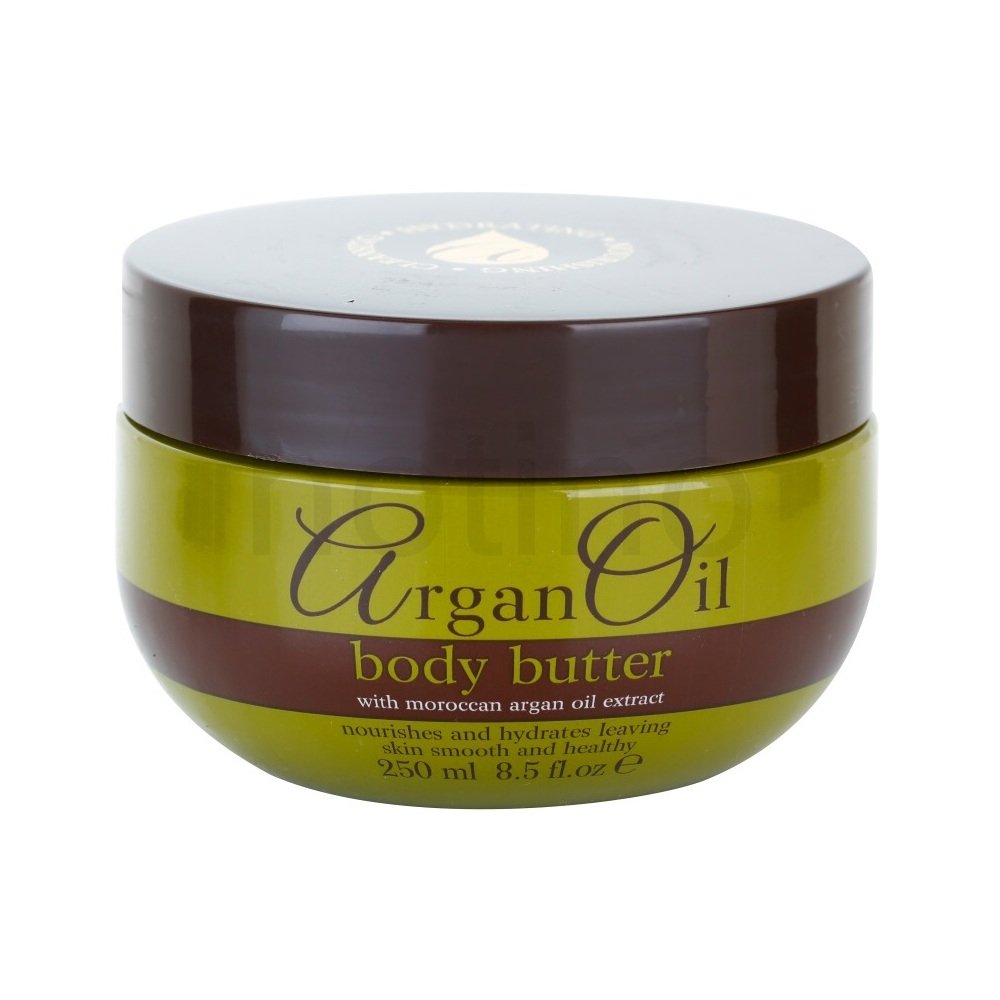 Argan Oil Body Butter with Moroccan Argan Oil Extract in a 250ml green and brown jar, featuring nourishing and hydrating properties for smooth, healthy skin.