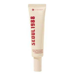 30 ml jar of SEOUL 1988 Eye Cream — Retinal Liposome 4% + Fermented Bean on a white background, showing sleek amber packaging with silver lid and product label facing forward.